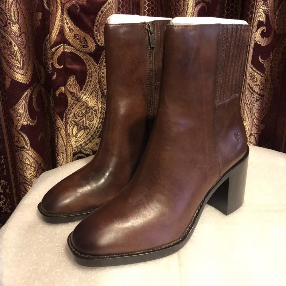 Frye PIA Leather Ankle Boot, Brown (9.5)
